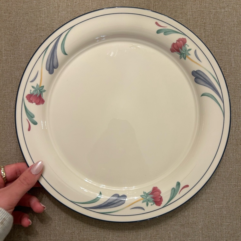 Vintage Lenox Poppies on Blue Chinastone dinner plates perfect set of 3